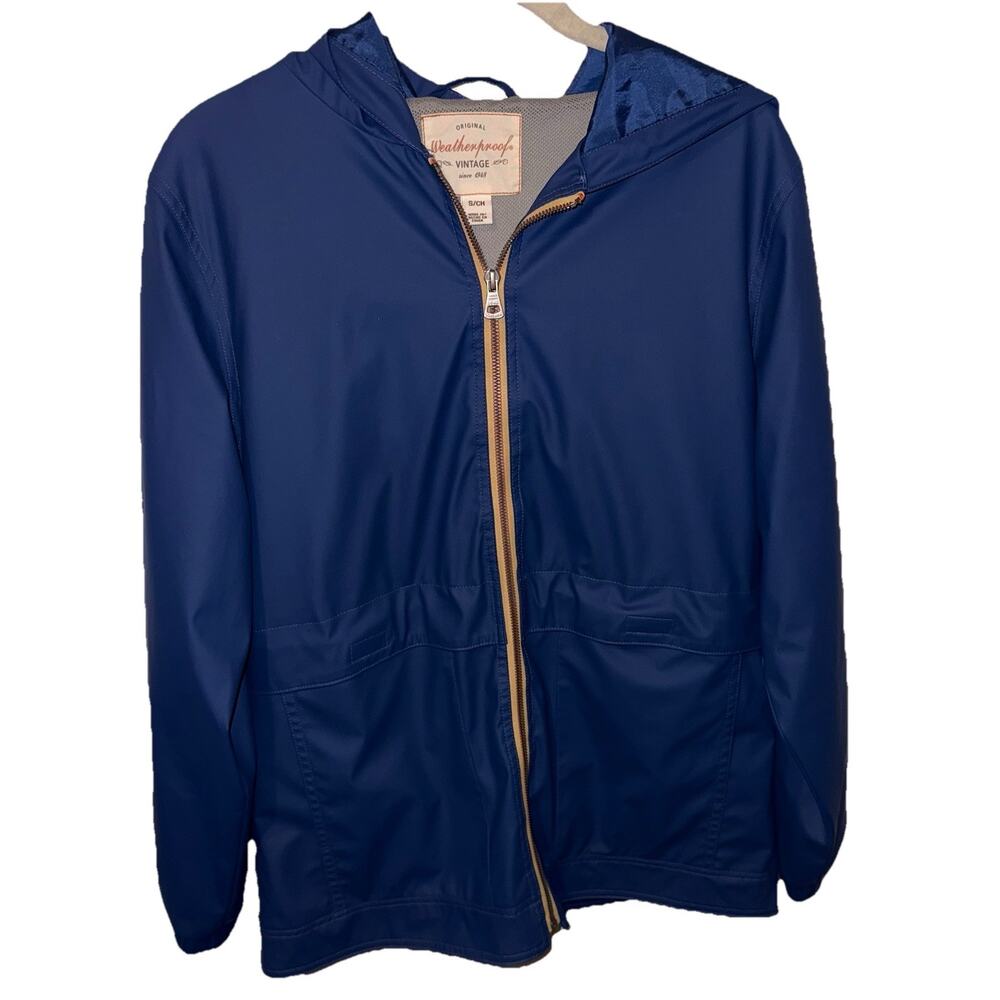 WeatherProof Women’s Blue Softshell Long Sleeve Hooded Waterproof Jacket Size Sm - Picture 2 of 11